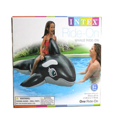 76" X 47" for Ages 3+ Intex Whale Inflatable Pool Ride-On 